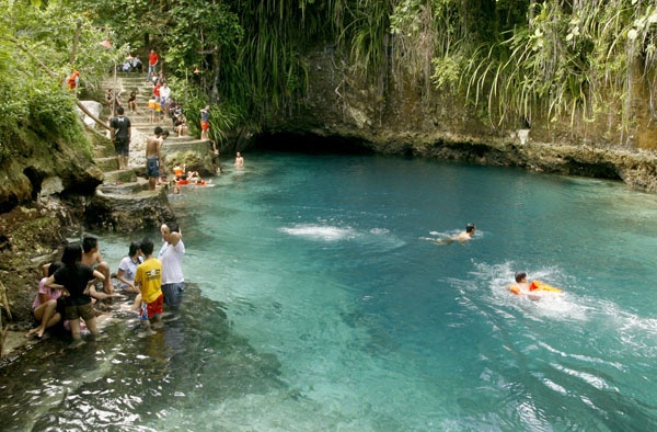 CRYSTAL CLEAR The crystal-clear water of Enchanted River resort in Hinatuan, Surigao del Sur has been drawing local and foreign tourists making it one of the top tourist destinations . MindaNews photo by Keith Bacongco