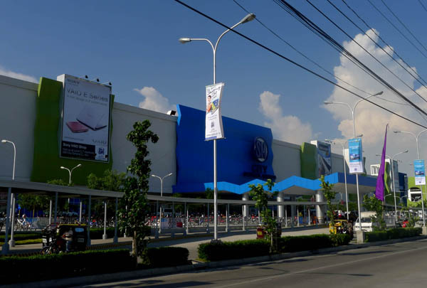 The facade of the SM City General Santos taken on Thursday after the blessing attended by select guests. The mall opened its doors to the public starting Friday, 10 August 2012. MindaNews photo by Bong S. Sarmiento