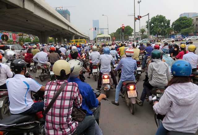A view from Lorie's motorbike, while she was driving in Hanoi. MindaNews photo by Jesse Pizarro Boga