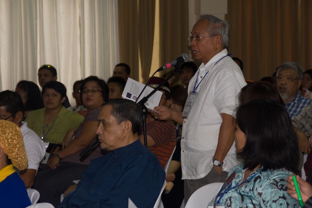 Cardinal Orlando Quevedo, Archbishop of Cotabato, apologizes to the Lumads (IPs) for their under-representation at the Interantional Conference of Cotabato on June 6 and 7. MIndaNews photo by Toto Lozano 