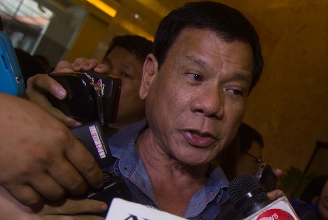 Davao City Mayor Rodrigo Duterte:  not listed  as possible Presidential candidate in the Pulse Asia survey of September 8-15, 2014. MindaNews file photo by Toto Lozano 