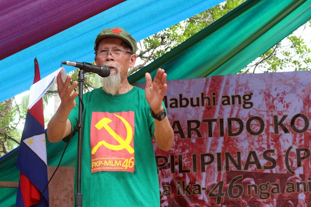 EXPANDED.  The spokesperson of the National Democratic Front –Mindanao, Jorge “Ka Oris” Madlos, claims  the revolutionary movement in Mindanao has expanded further as more government troops have been deployed to Mindanao. The anniversary celebration he attended was held in Marihatag, Surigao del Sur.  There were also anniversary rites held in   other parts of Mindanao. MindaNews photo by ROEL N. CATOTO