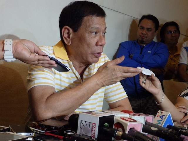 NO IS NO. Mayor Rodrigo Duterte says “nothing has changed” despite a resolution from the PDP-Laban compelling him to substitute for Presidential bet Martin Dino who withdrew from the Presidential race on Thursday and named Duterte as his substitute. MindaNews file photo by Carolyn O. Arguillas 