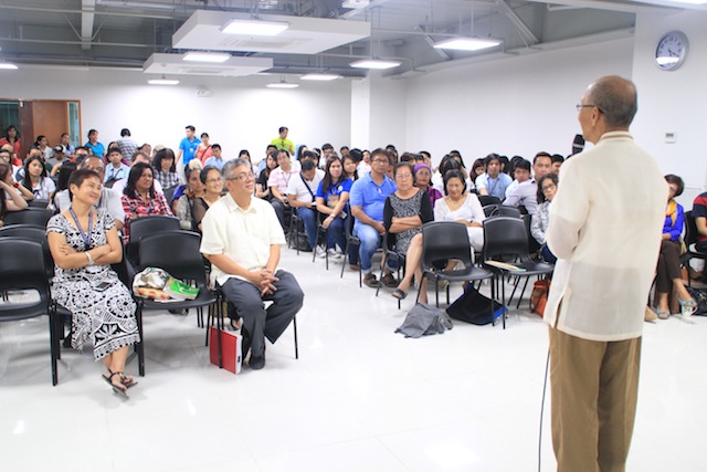 Redemptorist Brother Karl Gaspar launches two books at the Ateneo de Davao University on Friday, December 11 -- Davao in the Pre-Conquest Era and the Age of Colonization) and Si Menda ug ang Bagani'ng gitahapan nga mao si Mangulayon. MindaNews photo by Gregorio Bueno 