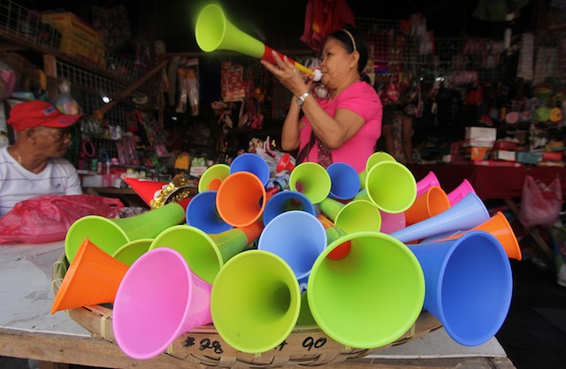 Since firecrackers have been banned in Davao City for 15 years now, party horns or torotot are in demand among local folks to welcome the New Year. Every December 31 since 2013, the city holds a Torotot Festival as its couown to the new year. MindaNews Photo by Keith Since firecrackers have been banned in Davao City for 15 years now, party horns or torotot are in demand among local folks to welcome the New Year. Every December 31 since 2013, the city holds a Torotot Festival as its countdown to the new year. MindaNews Photo by Keith Bacongco