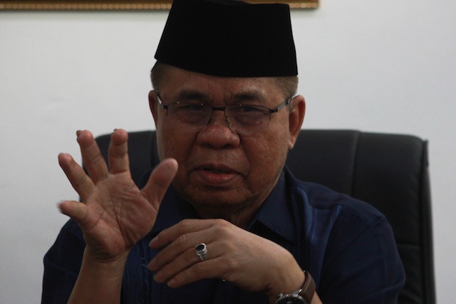 Before he became MILF chair in July 2003, Al Haj Murad Ebrahim served as Vice Chair for Military Affairs. He also served as MILF peace panel chair from 2001to 2003. MindaNews photo by TOTO LOZANO 